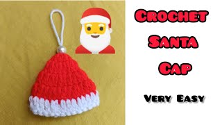 Christmas Ideas : Very Easy Crochet 🧶 Santa🎅  Cap 🎩Tutorial In Hindi | Christmas 🎄 Decoration Ideas