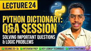 Python Dictionary Practice Questions | Lecture 24 | Solve Practice Exercises & Logic Problems 🐍