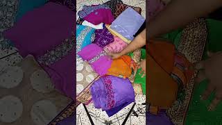 মাএ ৩৫০ টাকায় ইন্ডিয়ান জরজেট শাড়ী #partysaree #mysareevlog #mysareecollection #pinksaree