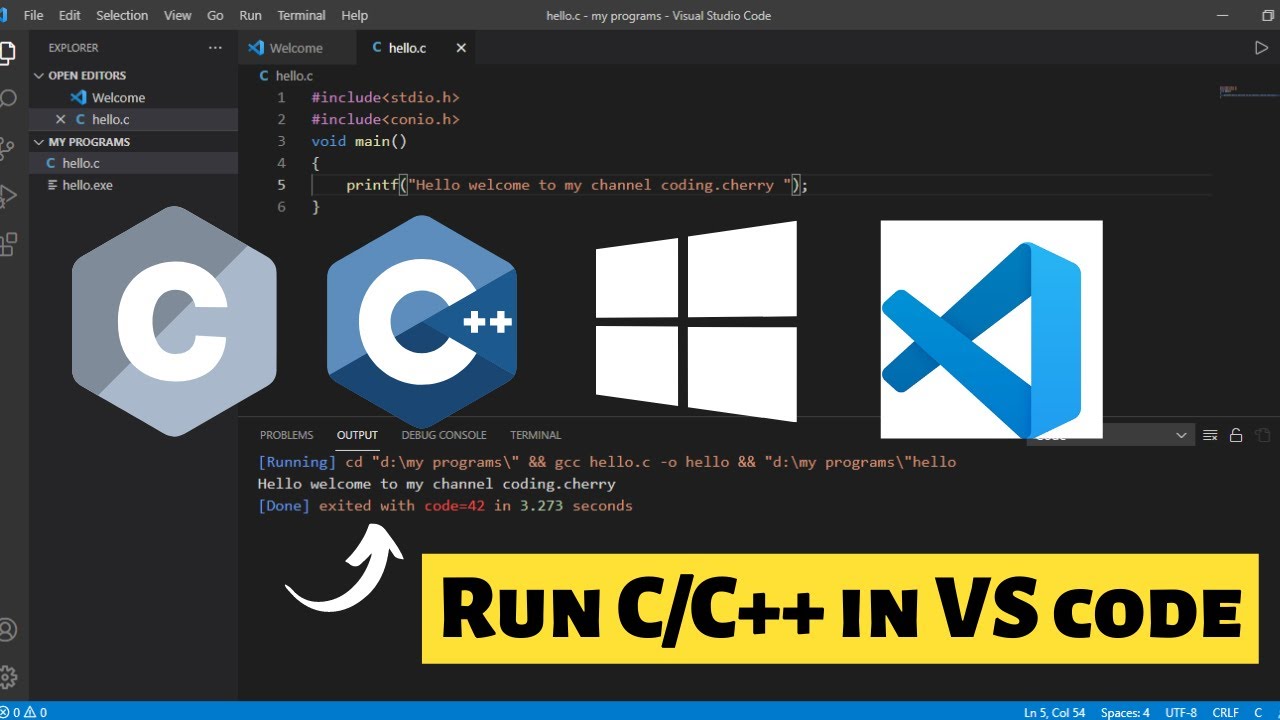 How To Run C Program In Visual Studio Code In Windows 10 ||undefined ...