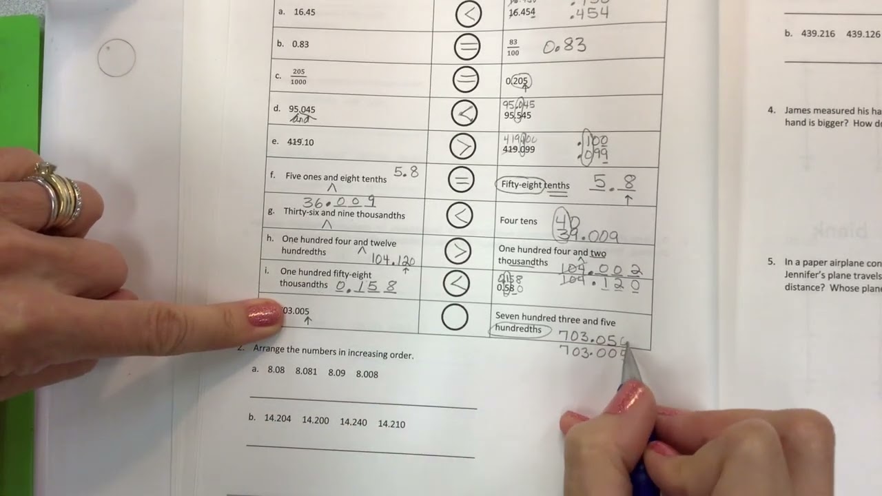 Eureka Math Grade 5 Module 1 Lesson 6 Homework - YouTube