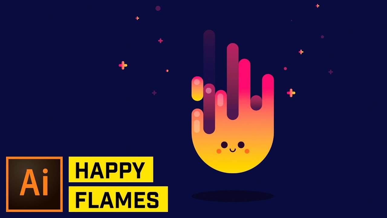 Happy Fire Artwork Adobe Illustrator Tutorial Youtube