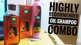 Khadi India Mahabhringraj Oil \u0026 Satreetha Shampoo | Affordable, Highly Recommenced Oil-Shampoo combo