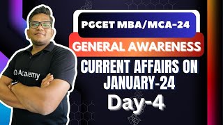 PGCET MBA/MCA | General Awareness | Current Affairs on January | Day-4