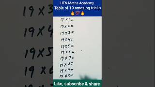 Amazing Math Hacks |19 ka table|table of 19 | 19 का टेबल |19 ka pahada #tabletrick #explain4u #table