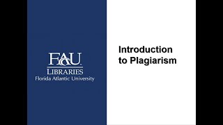 Introduction to Plagiarism