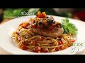 garlic basil chicken breasts with spaghetti