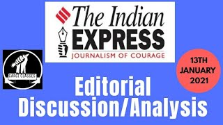 13th January 2021 | Gargi Classes Indian Express Editorial Analysis/Discussion