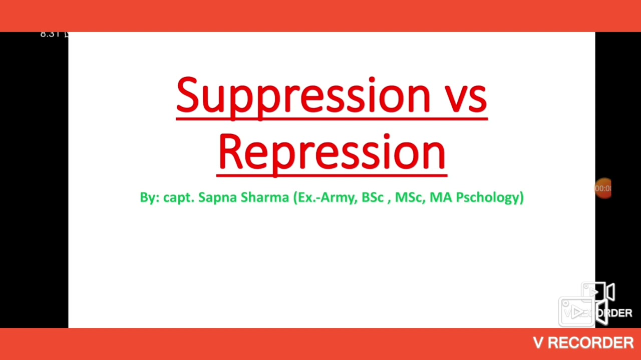 Suppression Vs Repression: Two Different Defense Mechanism . - YouTube