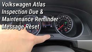 2018 Volkswagen Atlas Inspection Due \u0026 Oil change Life Reminder Reset / How to Service Interval 2019