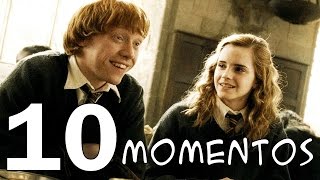 10 MOMENTOS mais românticos de Rony e Hermione nos filmes!