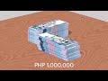 gaano kalaki ang 1 milyong piso gamit ang 1000 peso bills