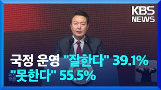 [여론조사]① 윤 대통령 국정운영 “잘한다” 39.1%·“못한다” 55.5% / KBS  2023.05.10.