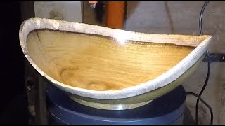 Woodturning - A beautiful thin walled laburnum natural edge bowl!