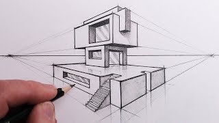 How to Draw a Building in 2-Point Perspective: Step by Steps