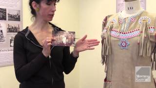 Buckskin dress on display