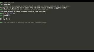 Add and Remove methods for Python Sets