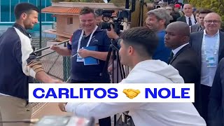 Alcaraz Showed How Much He Respects Djokovic and Greets Him While Djokovic was being Interviewed
