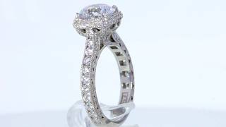 Tacori RoyalT Platinum Cushion Halo Diamond Engagement Ring HT2607RD  $10K+ $4250