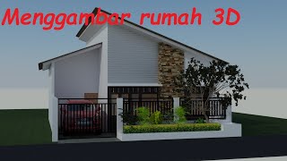 Menggambar Rumah 3D Dengan Autocad Part 4 Render End