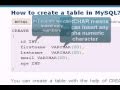 MySQL Tutorial : create table in MySQL
