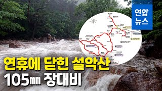 설악산 호우경보에 탐방로 통제…내일까지 100㎜ 더온다 / 연합뉴스 (Yonhapnews)