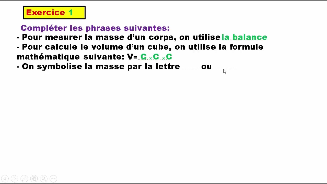 Exercice 1 Le Volume Et La Masse 1apic Youtube Exercice 1 Le Volume Et La Masse 1apic Youtube