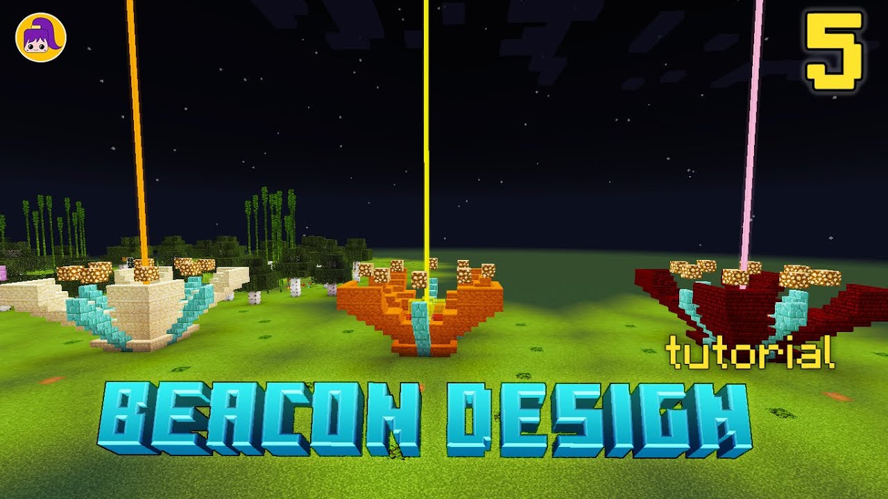 5 Beacon Design Ideas Minecraft Tutorial Youtube