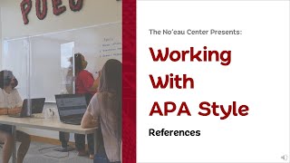 APA Workshop References