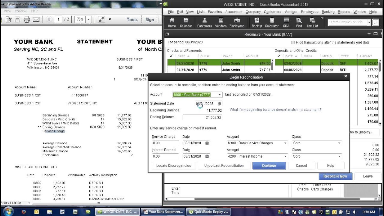 Reconciling Your Bank Statement In QuickBooks (Part 1 Of 2) - YouTube