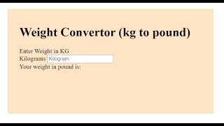 weight convertor | Javascript Project #4