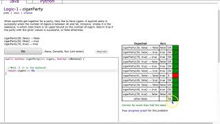 Codingbat - cigarParty (Java)
