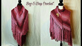 How To Crochet a Shawl | Cherry Blossom Springtime Shawl | Easy BAG O DAY Crochet Tutorial #473