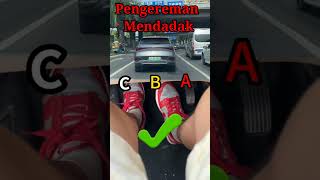 Cara pengereman mendadak #short