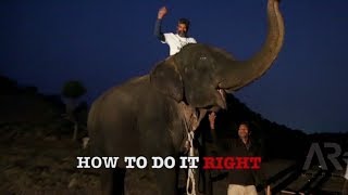 Baahubali @SETera - SS Rajamouli showing how to climb an elephant ?