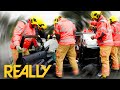 Firefighters Rush Save Man Crushed Inside His Car | Ambulance