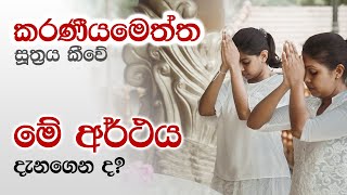 කරණීයමෙත්ත සූත්‍රය කීවේ මේ අර්ථය දැනගෙන ද?