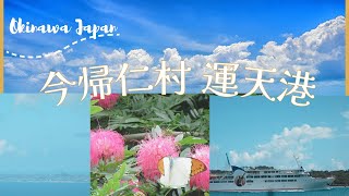 【沖縄】今帰仁村 運天港に入るフェリーと八重岳の蝶の乱舞  | 海(リラックス・穏やか・癒し）｜ Okinawa Japan