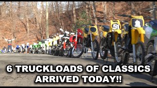 6 TRUCK LOADS OF CLASSIC \u0026 NEW MOTORCYCLES ARRIVED TODAY!!