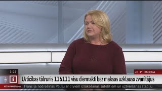 Uzticības tālrunis 116111 visu diennakti bez maksas uzklausa zvanītājus