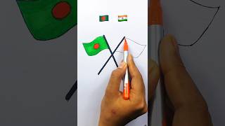 Bangladesh and India Flag  Mix art #shortfeed #bangladesh #india #creativeartmix