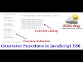 Generator Function JavaScript ES6 | JavaScript Tutorial