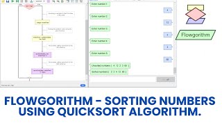 Flowgorithm - Sorting Numbers using QuickSort algorithm.