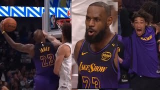 LeBron James SHOCKS Lakers by switching hands mid air \u0026 left hand JAM!