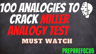 100 Analogies to crack Miller Analogy Test (MAT)