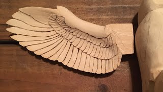 Carving and Burning Details into Wings of an Owl