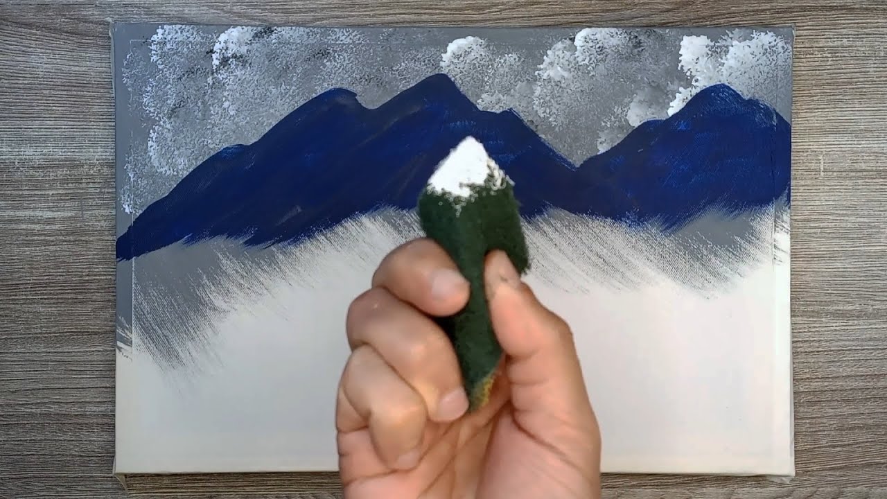Painting Snowy Mountains Easy Acrylic Painting Technique Youtube