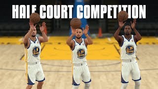 Golden State Warriors Half Court Shot Competition | NBA 2K18 Challenge |