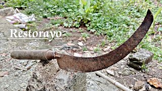 Restoration of Fragile and Rusted Old Scythe Blade | Modification of Antique Old Tools