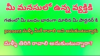 100%గతంలో భారంగా ఉన్న మీ బంధం,ఇప్పుడు మళ్ళీ మీరే కావాలి అని కోరుకుంటున్నారు |tarotreading in telugu